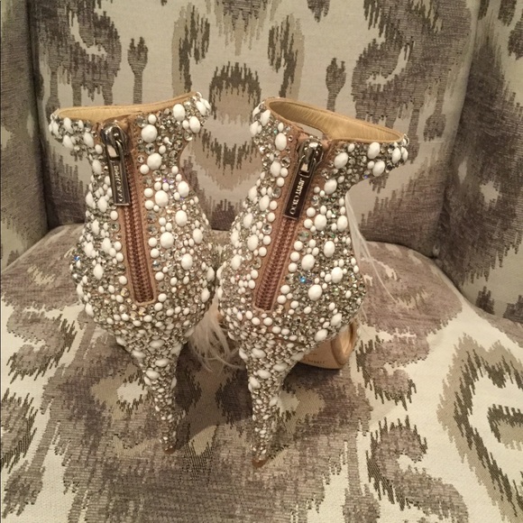 Jimmy Choo
Viola Crystal Satin Sandal with Feather - Picture 3 of 5